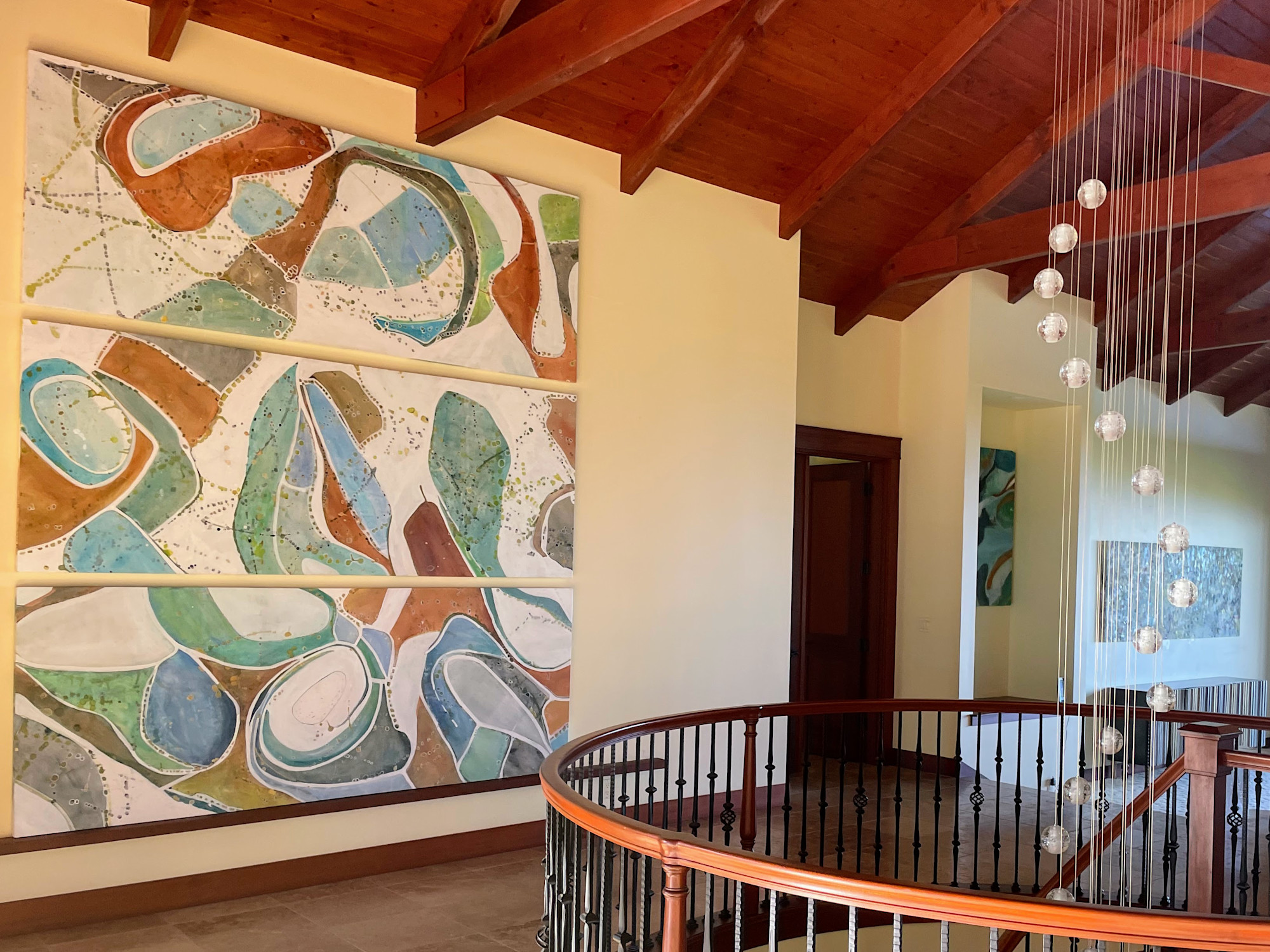 Erosion I, II, III triptych installed in the foyer of the Pilialoha Estate